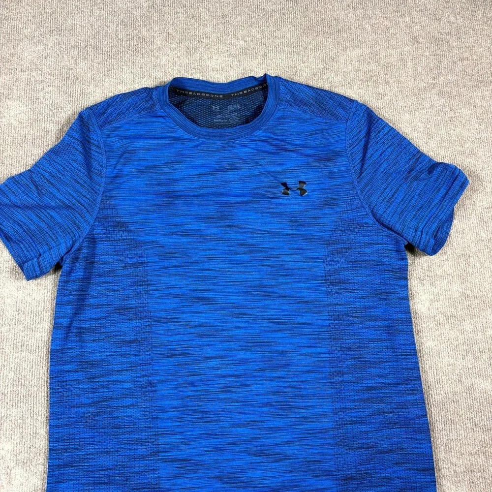 Under Armour Vanish Seamless Novelty T-Shirt Men Medium Blue Space Dye Crew Neck